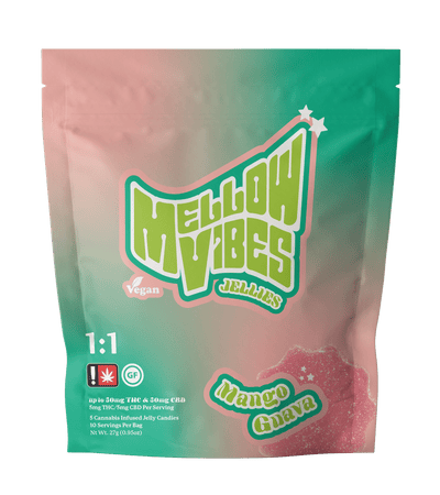 Mellow Vibes Mango Guava CBD THC Jellies Edibles