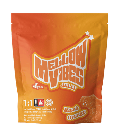 Mellow Vibes Edible Jelly Single 1 to 1 CBD THC