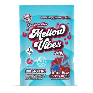 Mellow Vibes Blue Raz Cherry Bomb Edible Jellies