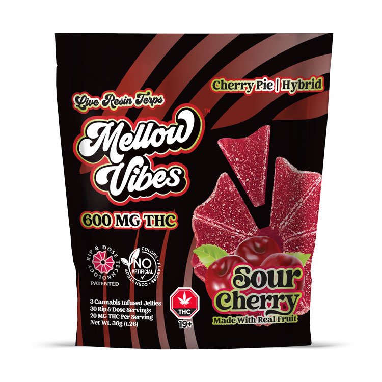 Mellow Vibes Sour Cherry THC Cannabis Edibles
